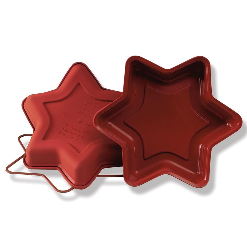 Silikomart 10 1/4" Small Star Mold - 1 1/2"H, Silicone, Red (SFT201)