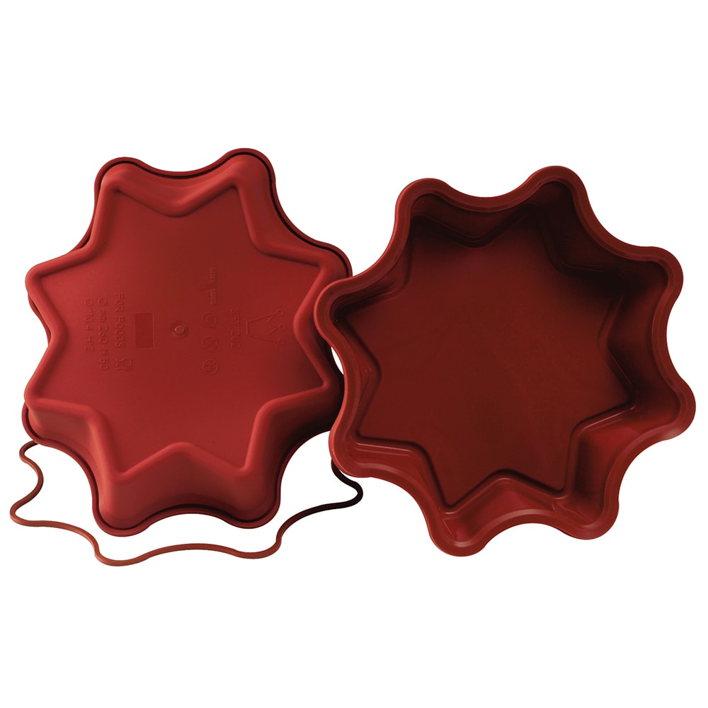 Silikomart 10 1/4" Big Star Mold - 2"H, Silicone, Red (SFT202)