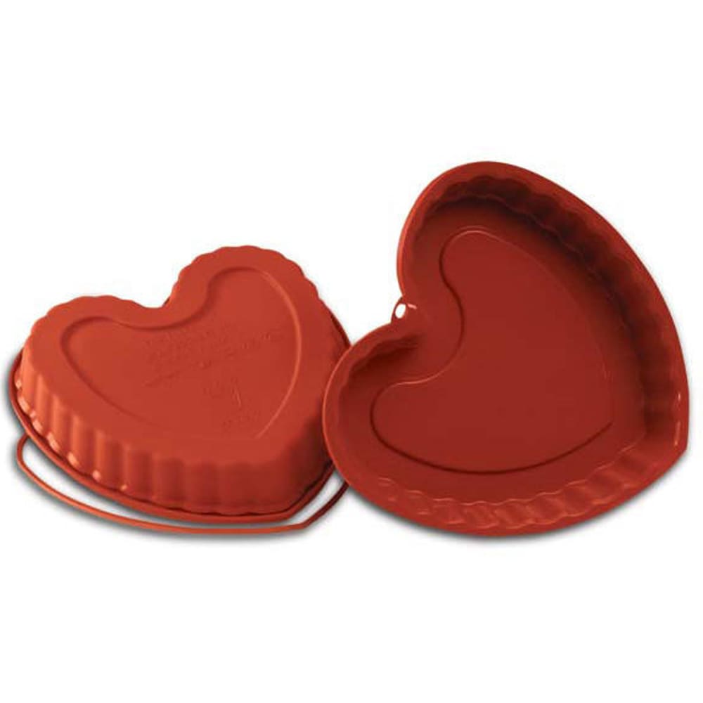 Silikomart 8 5/8" Heart Mold - 1 1/4"H, Silicone, Red (SFT210)