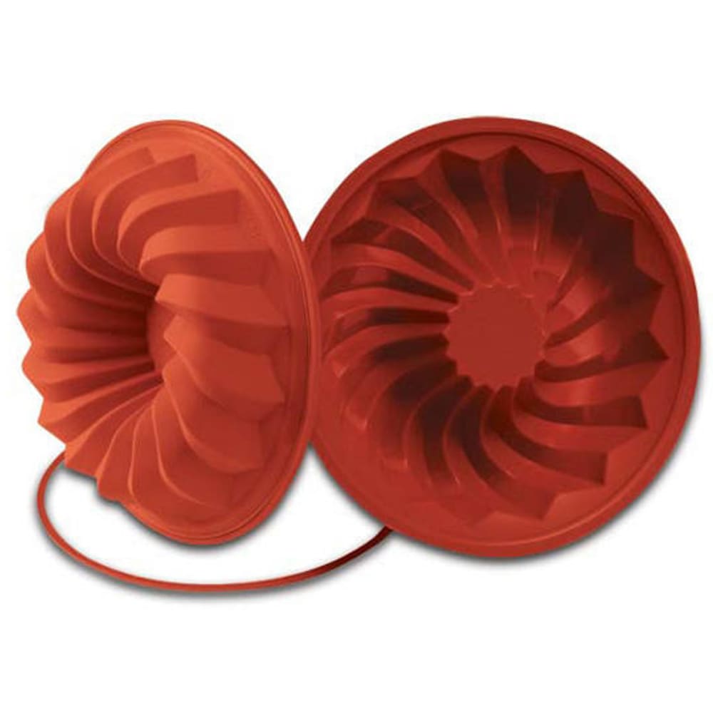 Silikomart 9 1/2" Savarin Mold - 2 3/8"H, Silicone, Red (SFT224)