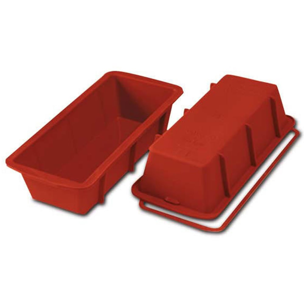 Silikomart 9 1/2" Plumcake Mold - 2 1/2"H, Silicone, Red (SFT326)