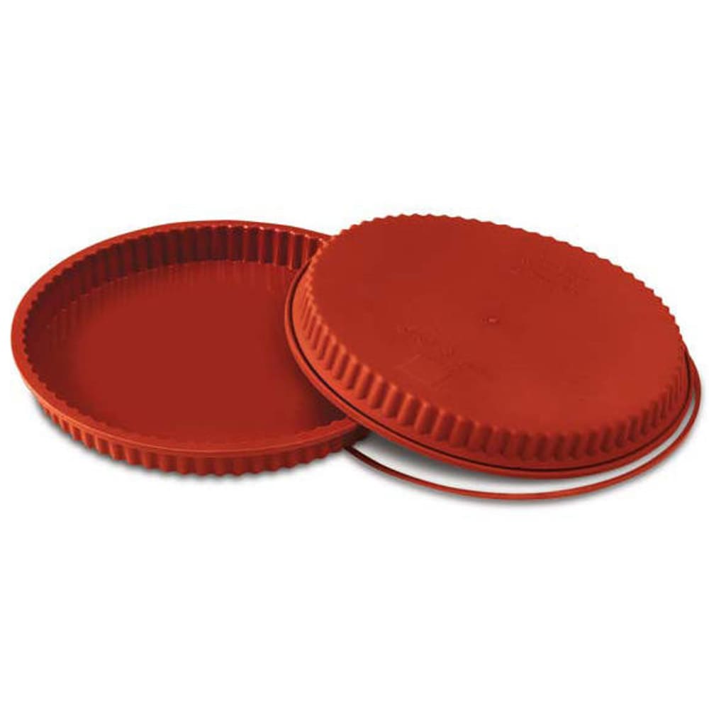 Silikomart 9 1/2" Flan Mold - 1 1/4"H, Silicone, Red (SFT424)
