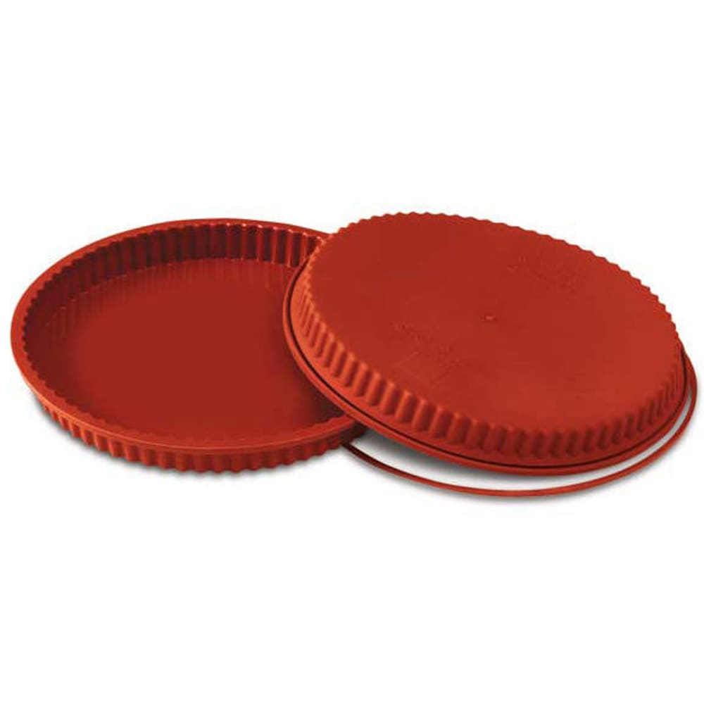 Silikomart 10 1/4" Flan Mold - 1 1/4"H, Silicone, Red (SFT426)