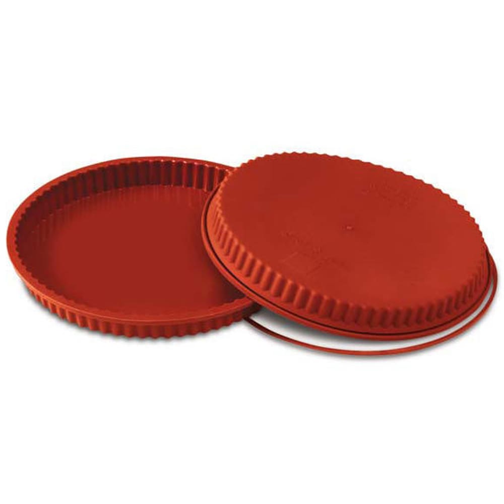 Silikomart 11" Flan Mold - 1 1/4"H, Silicone, Red (SFT428)