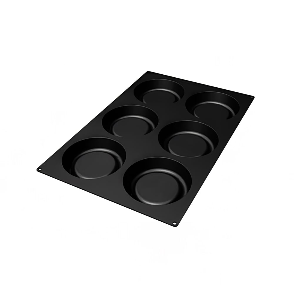 Silikomart Tart Mold w/ 6 Sections - Silicone, Black (SQ031)