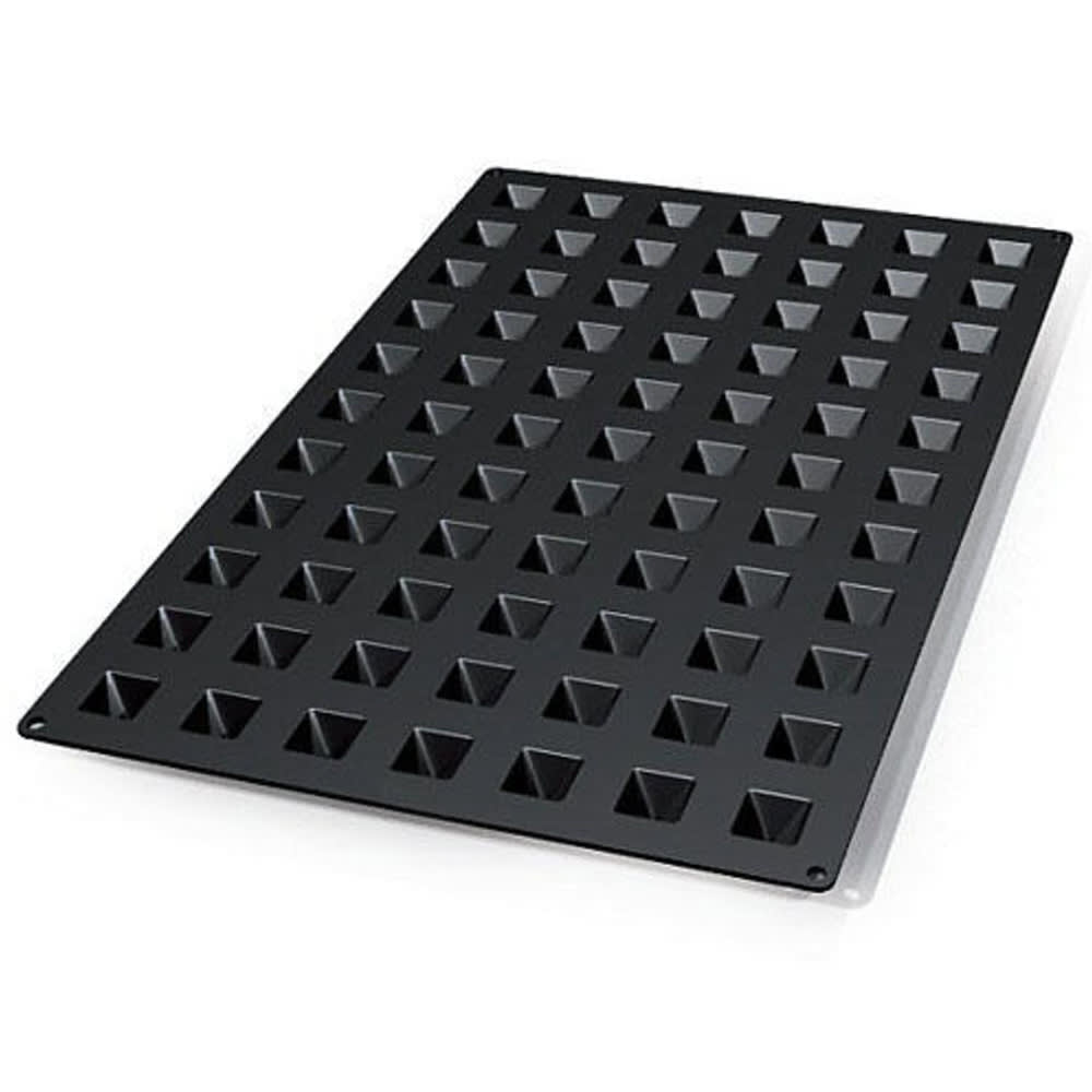Silikomart Mini Pyramid Mold w/ 77 Sections - Silicone, Black (SQ046)