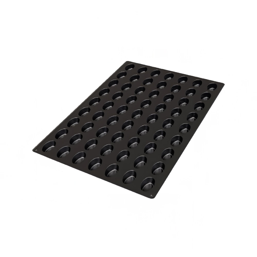 Silikomart Small Oval Mold w/ 63 Sections - Silicone, Black (SQ056)