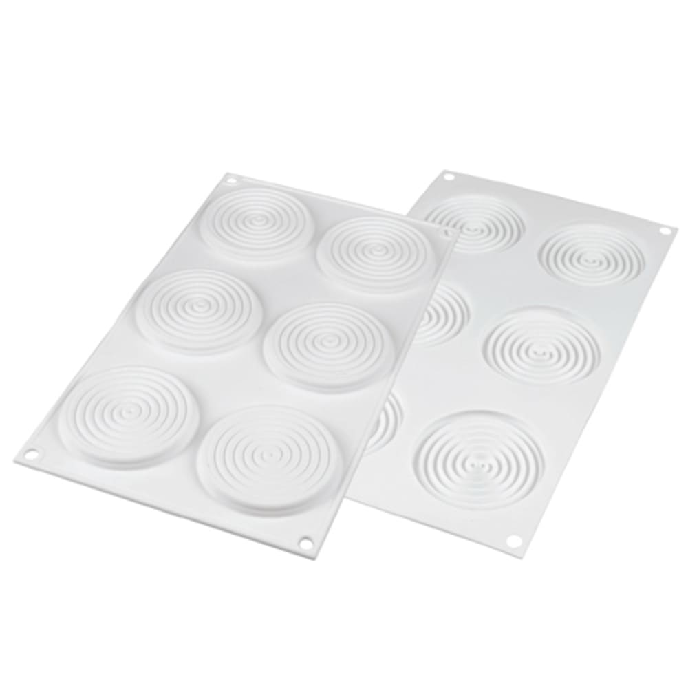 Silikomart Tourbillon Mold w/ 6 Sections - Silicone, White (TOURB28)