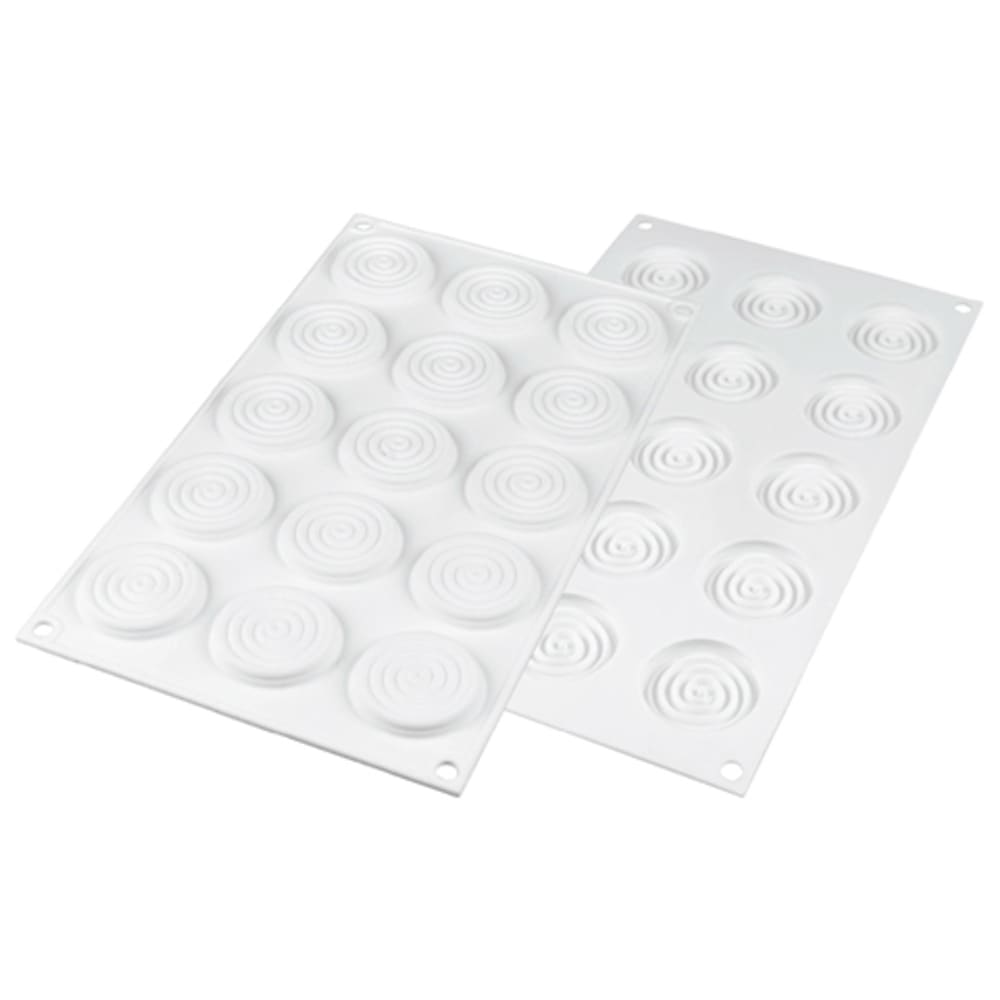 Silikomart Tourbillon Mold w/ 15 Sections - Silicone, White (TOURB9)