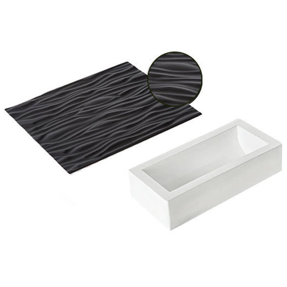 Silikomart 9 7/10"L Wood Log Mold Kit - Silicone, Black (WOOD01)