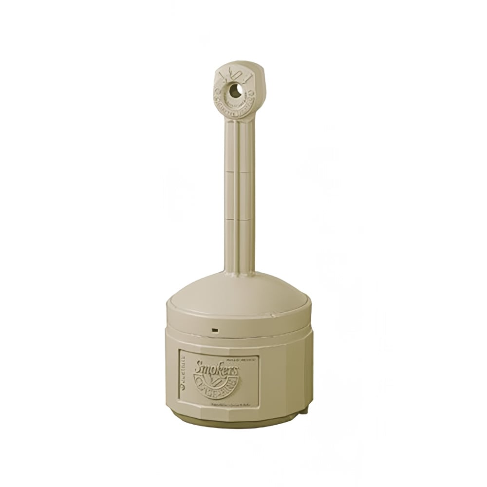 Justrite 26800B 4 gal Cease-Fire® Cigarette Butt Receptacle - 38 1/2"H, Polyethylene, Adobe Beige