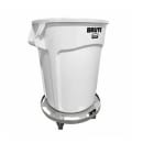 SSL Industries 20 1/4" Round Stainless Steel Trash Can Dolly w/ Raised Center, Silver (SSL-1011) thumbnail 3