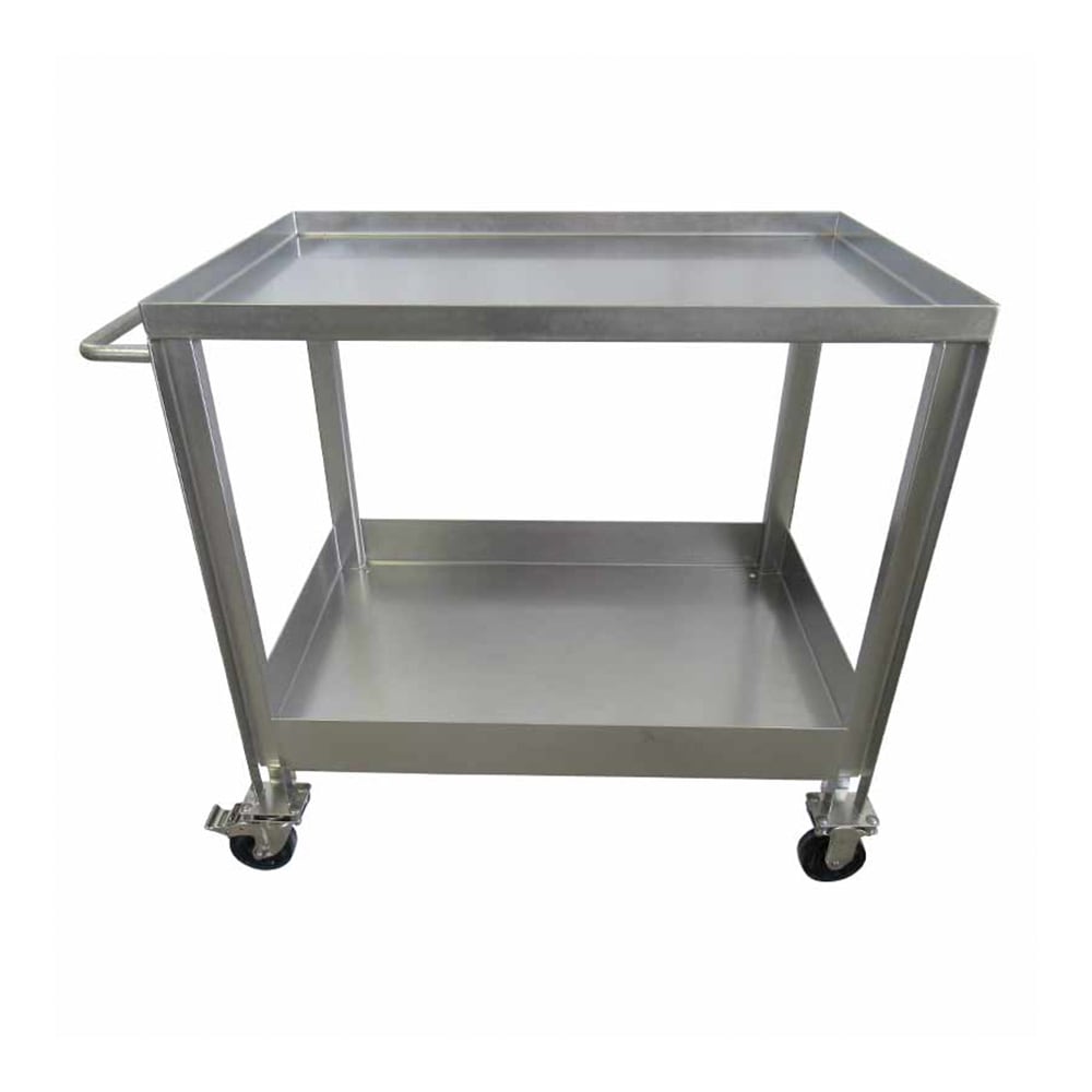 SSL Industries 2 Level Stainless Steel Utility Cart, Flat Ledges (SSL-1119)