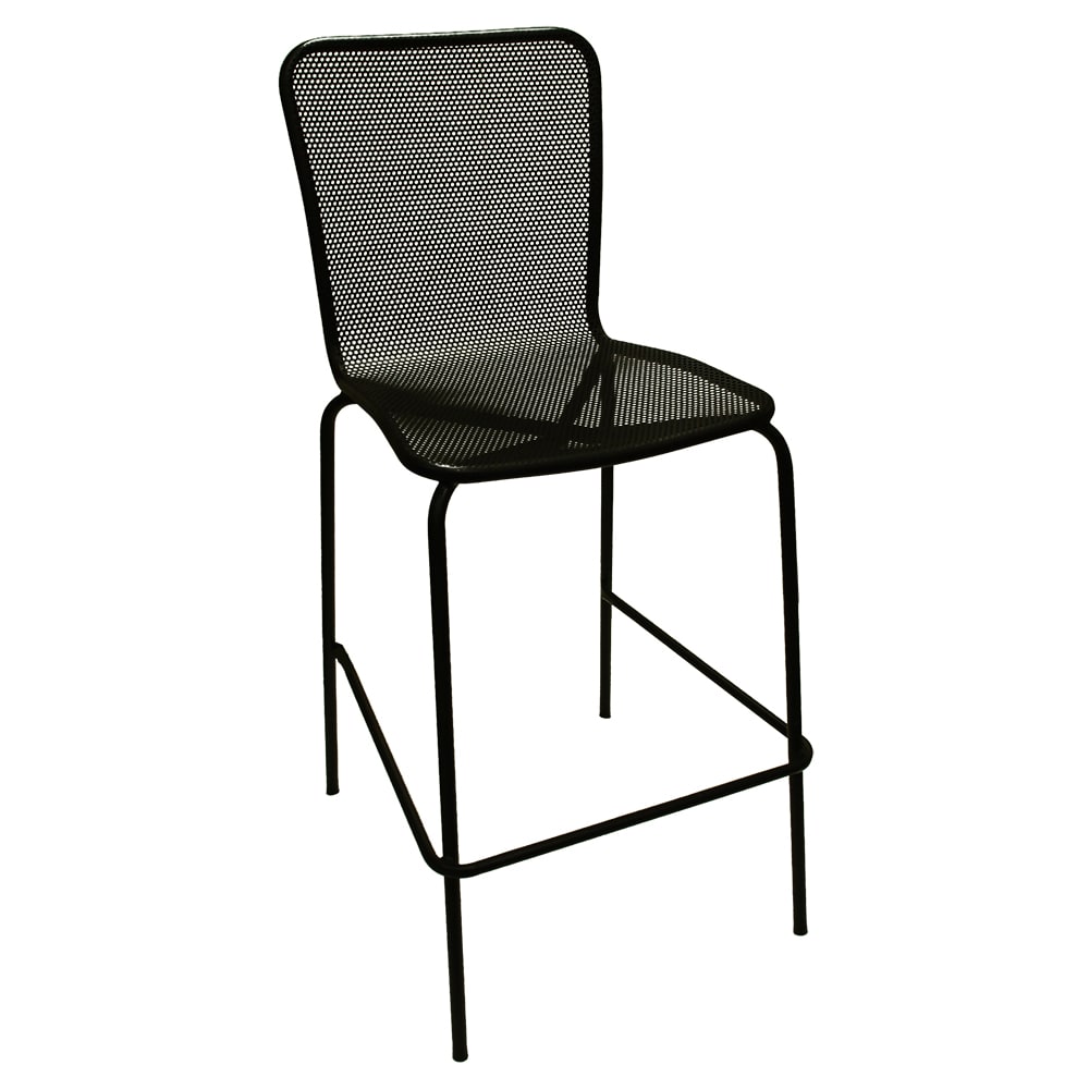 American Tables & Seating 42" Barstool w/ Square Mesh Back & Seat - Aluminum, Black (92-BS)