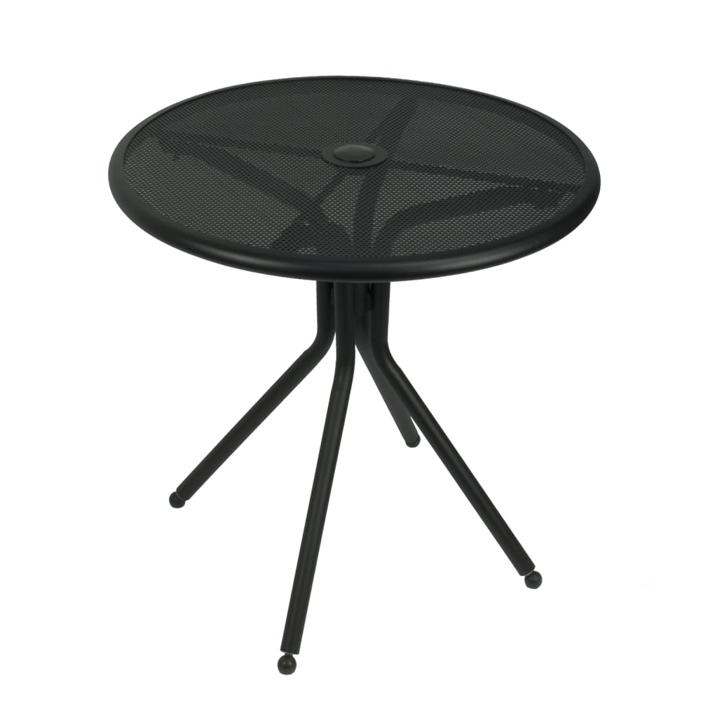 American Tables & Seating 30" Round Outdoor Table w/ Umbrella Hole - Aluminum, Black (AB30)