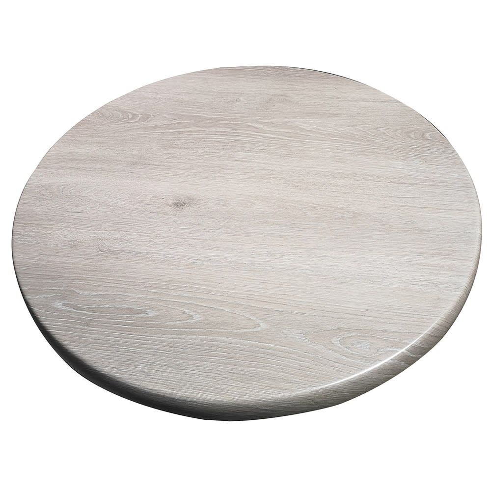 American Tables & Seating 27 1/2" Round Laminate Table Top - Indoor/Outdoor, Gray Oak (ATS-ATO28-212)