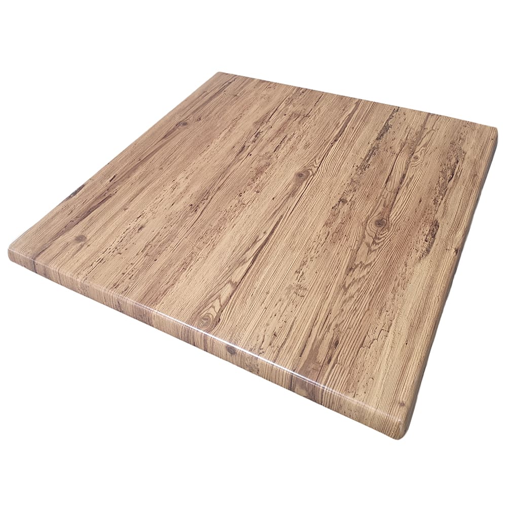 American Tables & Seating 27 1/2" Square Laminate Table Top - Indoor/Outdoor, Aged Pine (ATS-ATO2828-201)