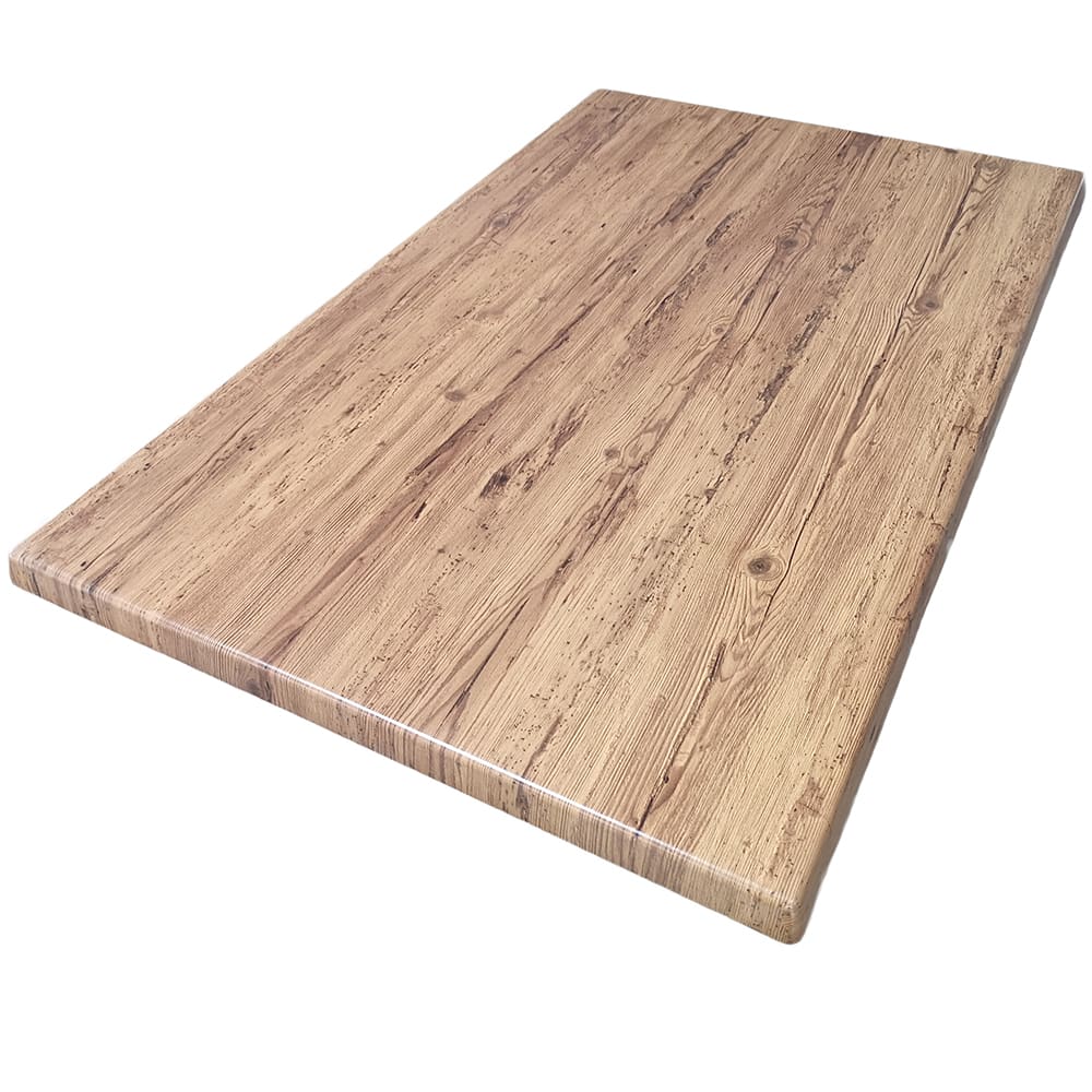 American Tables & Seating 31 1/2" x 47 1/5" Rectangular Laminate Table Top - Indoor/Outdoor, Aged Pine (ATS-ATO3048-201)