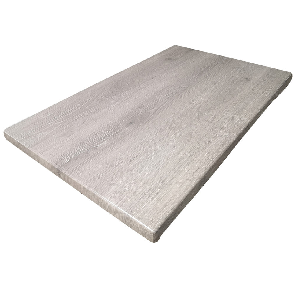 American Tables & Seating 31 1/2" x 47 1/5" Rectangular Laminate Table Top - Indoor/Outdoor, Gray Oak (ATS-ATO3048-212)