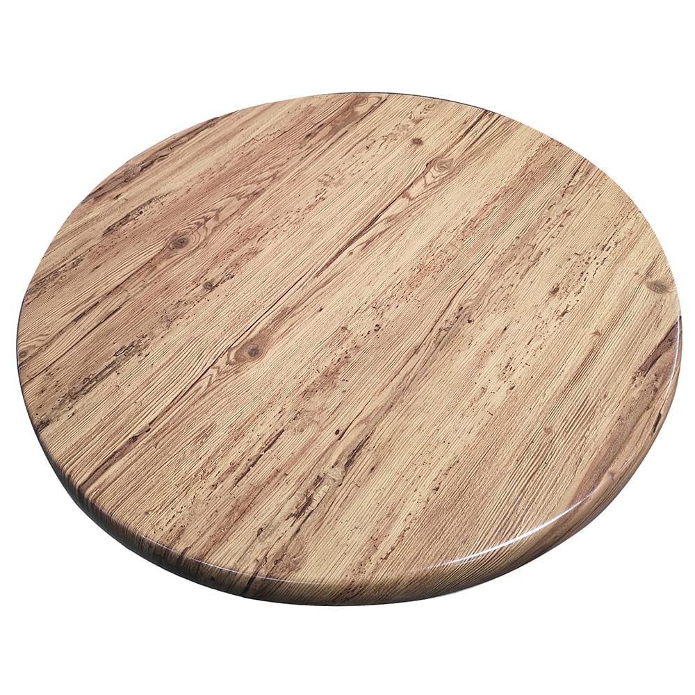 American Tables & Seating 47 1/5" Round Laminate Table Top - Indoor/Outdoor, Aged Pine (ATS-ATO48-201)