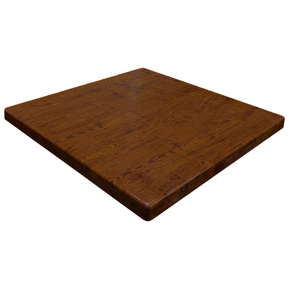 American Tables & Seating 30" Square Resin Table Top, Vintage Walnut (ATS-ATR3030VT-W)