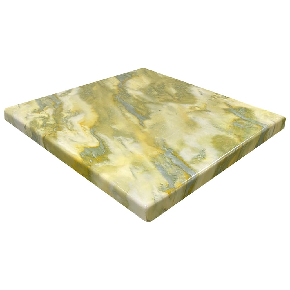 American Tables & Seating 30" Square Resin Table Top, Yellow/Green (ATS-ATR3030-Y/G)