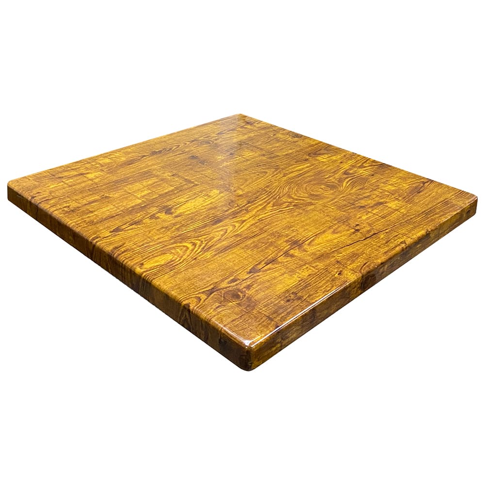 American Tables & Seating 36" Square Resin Table Top, Vintage Walnut (ATS-ATR3636VT-W)