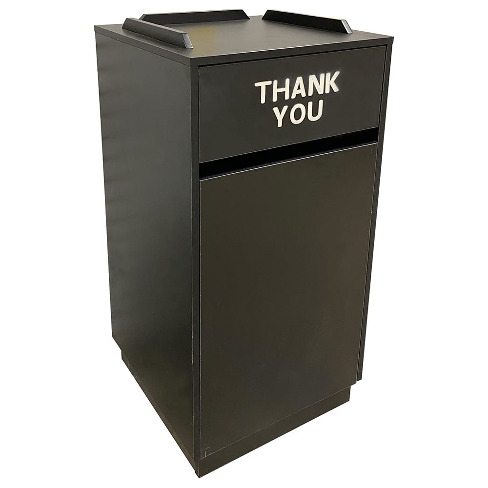 American Tables & Seating 35 gal Indoor Decorative Trash Can - Melamine, Black (ATS-TR1-BLK)