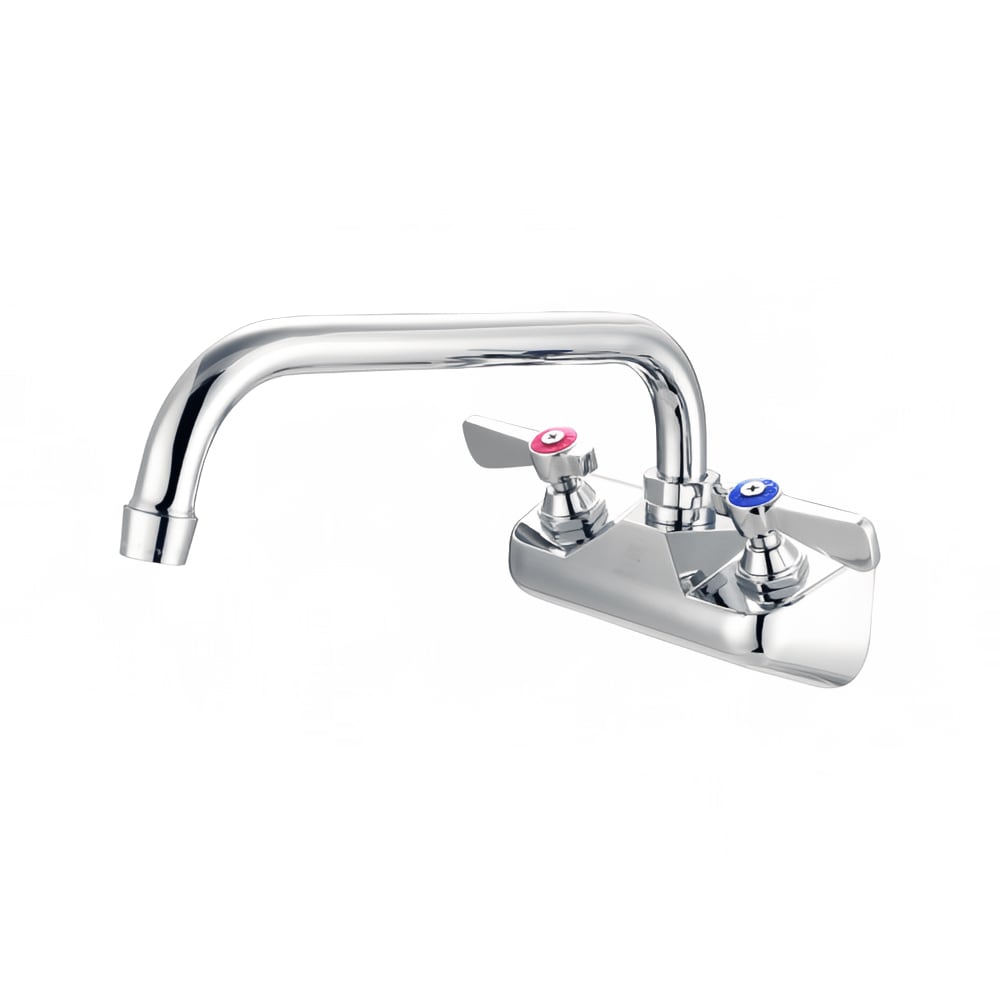 FLO FLO-4108 Splash Mount Faucet - 8" Swivel Gooseneck Spout, 4" Centers