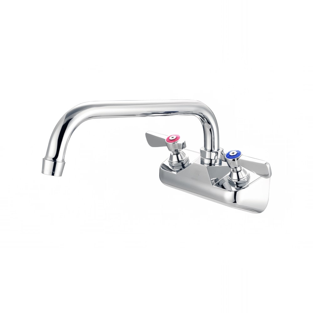 FLO FLO-4112 Splash Mount Faucet - 12" Swivel Gooseneck Spout, 4" Centers