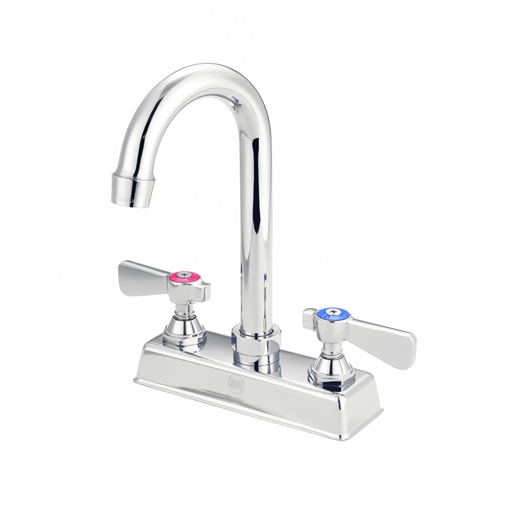 FLO FLO-420 Deck Mount Faucet - 3 1/2" Gooseneck Spout, 4" Centers