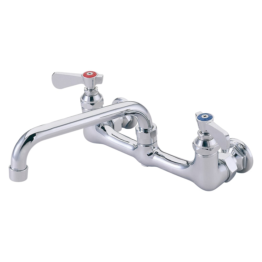 FLO FLO-810 Heavy Duty Splash Mount Faucet - 10" Swing Spout, 8" Centers