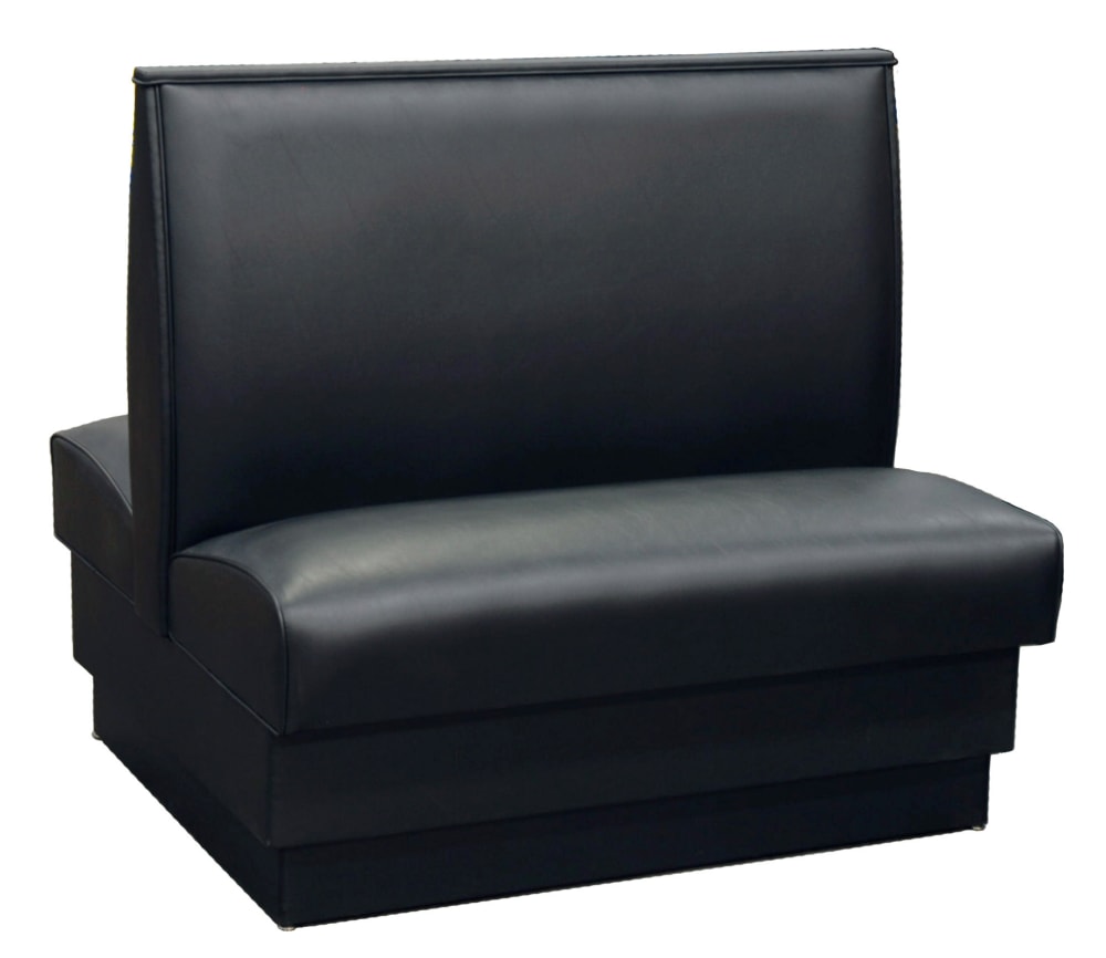 American Tables & Seating Double Restaurant Booth - Smooth Back, Fully Upholstered, 42" x 46", Tsunami (QAD-42GR4 BLK)