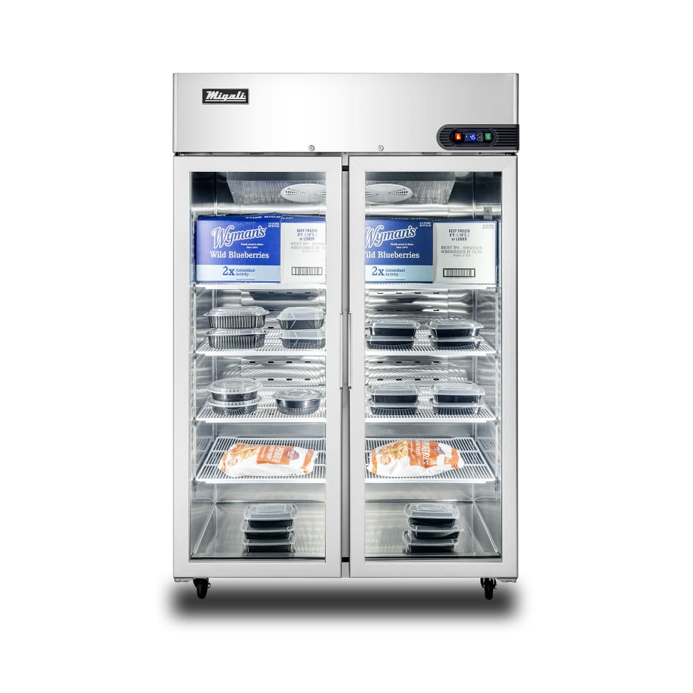 Migali C-2FG-HC 51 7/10" Competitor Series® Two Section Reach In Freezer, (2) Left/Right Hinge Glass Doors, 115v