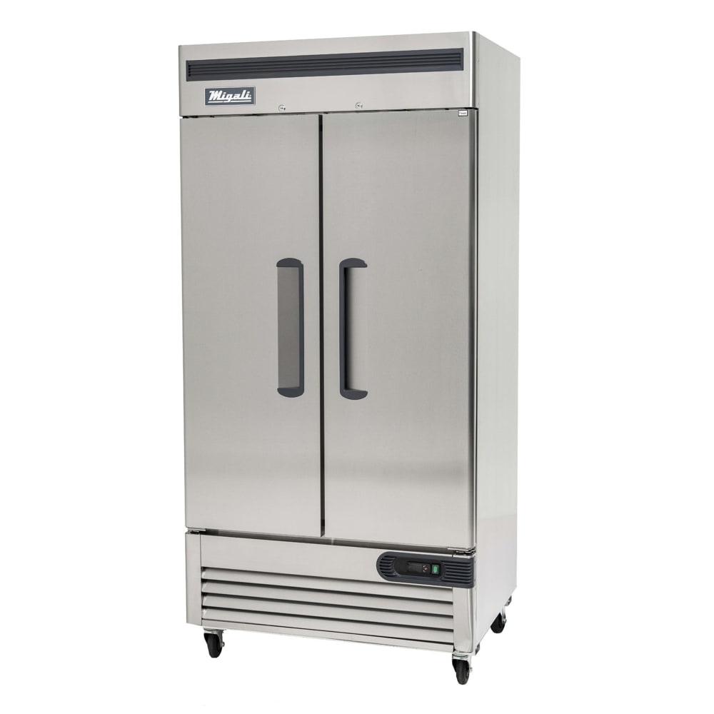 Migali C-2RB-35-HC 39 1/2" Two Section Reach In Refrigerator, (2) Left/Right Hinge Solid Doors, 115v