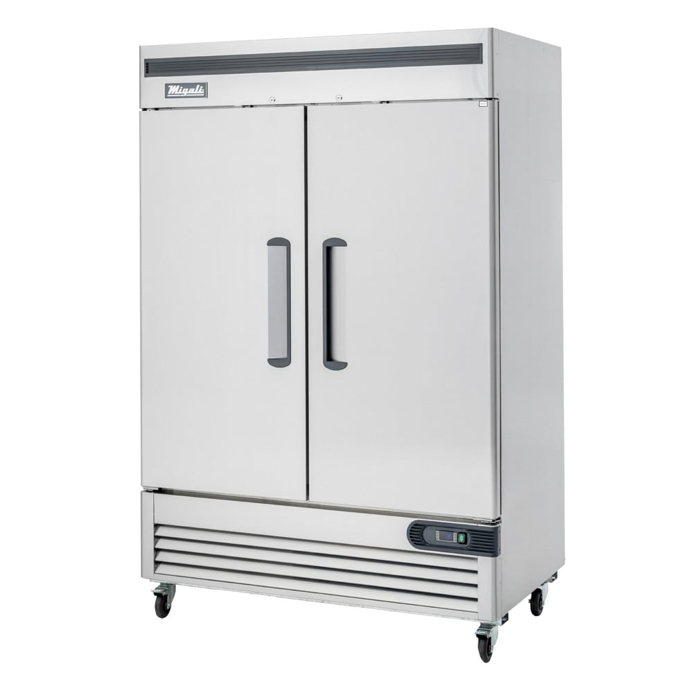 Migali C-2RB-HC 54 2/5" Two Section Reach In Refrigerator, (2) Left/Right Hinge Solid Doors, 115v
