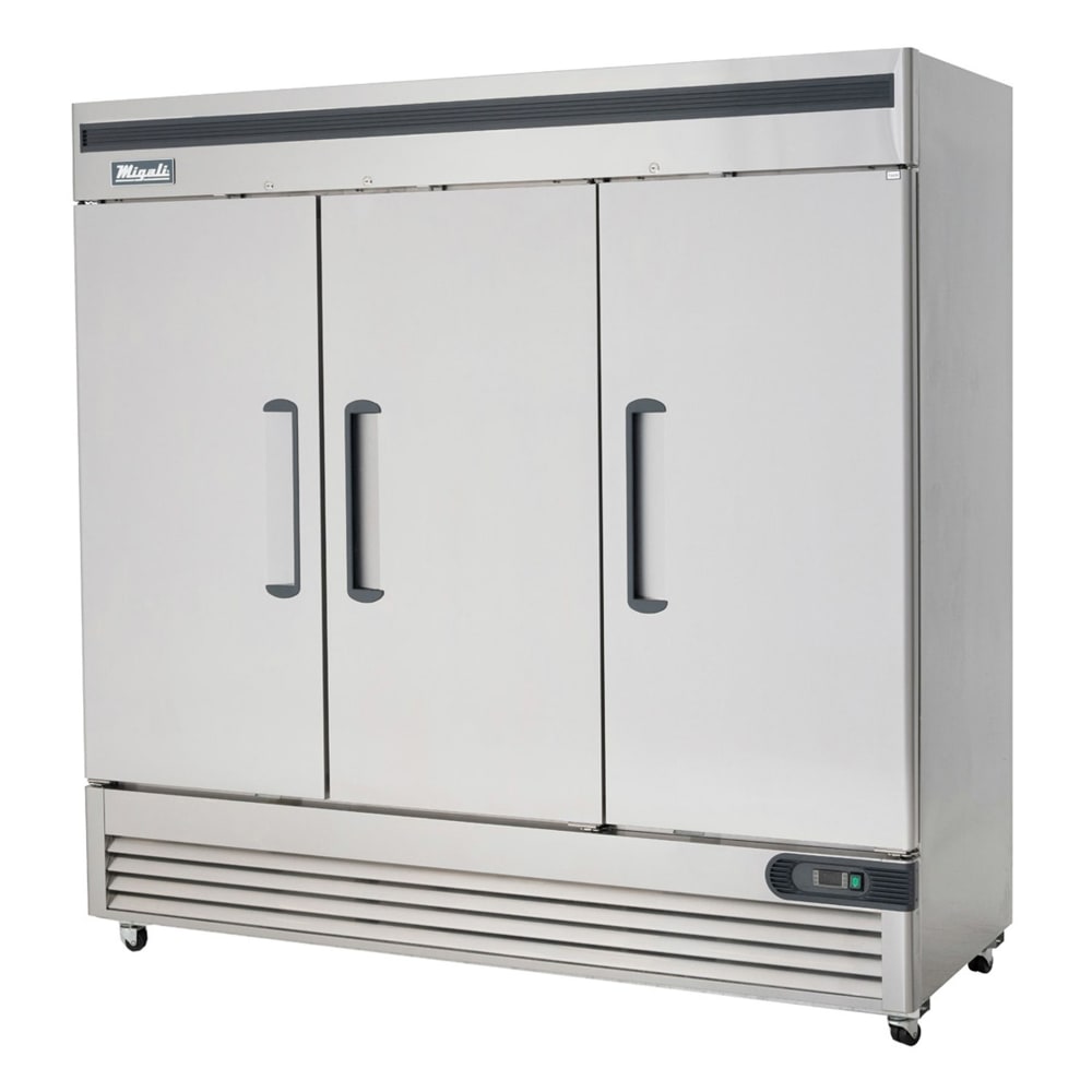 Migali C-3FB-HC 81 9/10" Competitor Three Section Reach In Freezer, (3) Left/Right Hinge Solid Doors, 115/208-230v