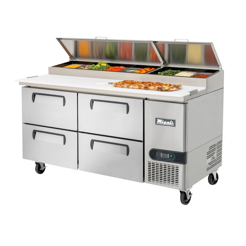 Migali C-PP67-D-HC 67" Competitor Series® Pizza Prep Table w/ Refrigerated Base, 115v