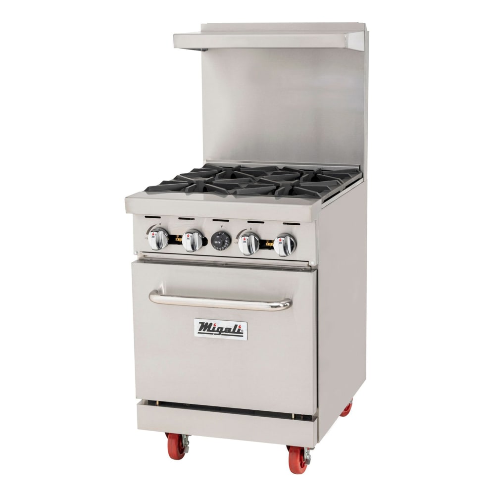Migali C-RO4B-NG 24" 4 Burner Gas Range w/ Standard Oven, Natural Gas