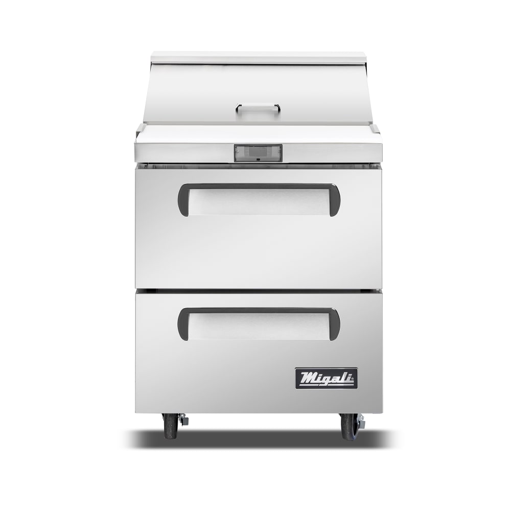 Migali C-SP27-8-D-HC 27 3/5" Competitor Series® Sandwich/Salad Prep Table w/ Refrigerated Base, 115v