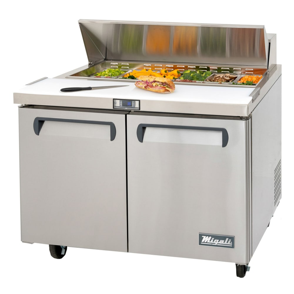 Migali C-SP48-12-HC 48 1/5" Competitor Series® Sandwich/Salad Prep Table w/ Refrigerated Base, 115v