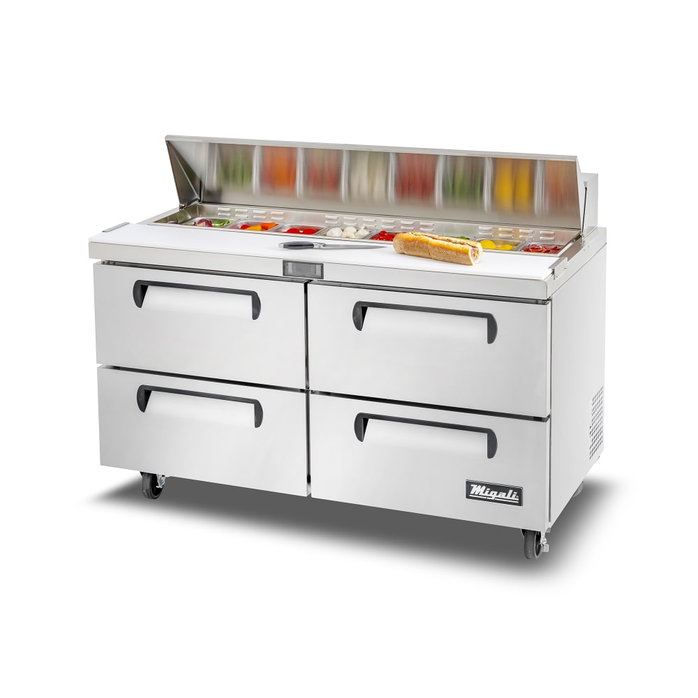 Migali C-SP60-16-D-HC 60 3/10" Competitor Series® Sandwich/Salad Prep Table w/ Refrigerated Base, 115v