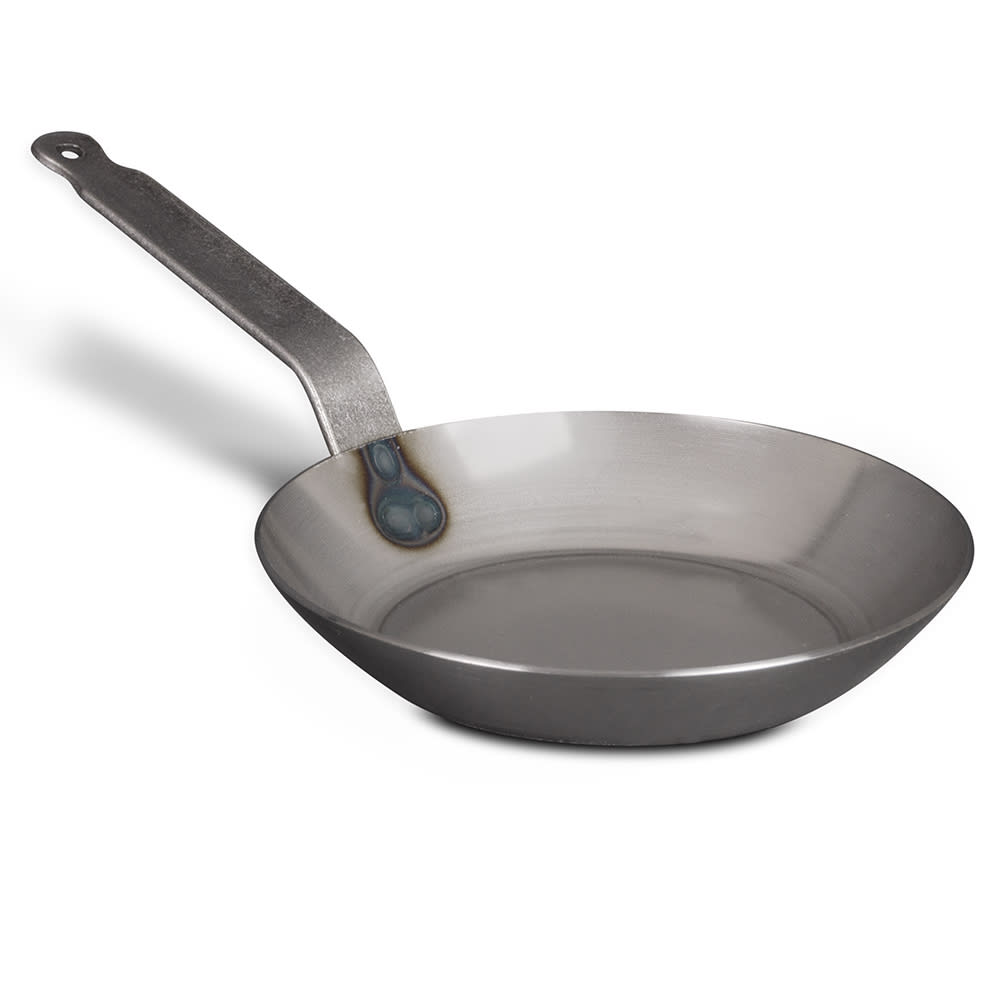 Matfer Bourgeat 062001 8 5/8" Black Carbon Steel Frying Pan w/ Solid Metal Handle