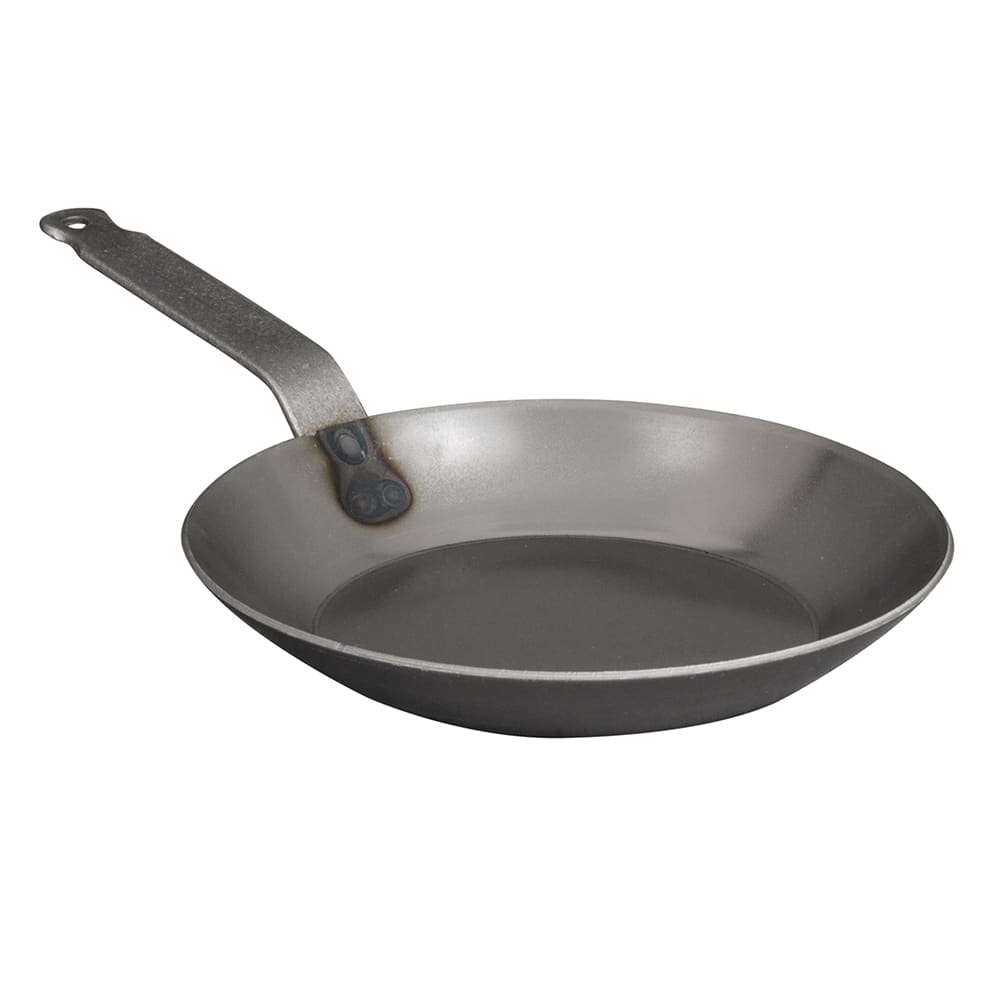 Matfer Bourgeat 062004 11" Black Carbon Steel Frying Pan w/ Solid Metal Handle