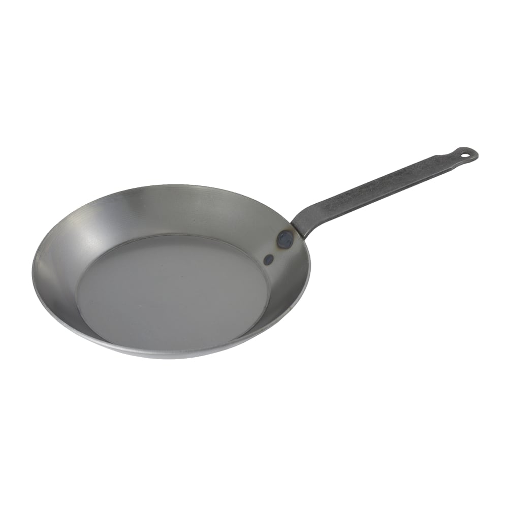 Matfer Bourgeat 062009 17 3/4" Black Carbon Steel Frying Pan w/ Solid Metal Handle
