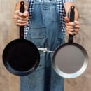 Matfer Bourgeat 062033 8 5/8" Black Steel Crepe Pan w/ Iron Loop Handle thumbnail 4
