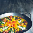 Matfer Bourgeat 062051 14 1/8" Black Steel Paella Pan w/ Curved Sides thumbnail 8