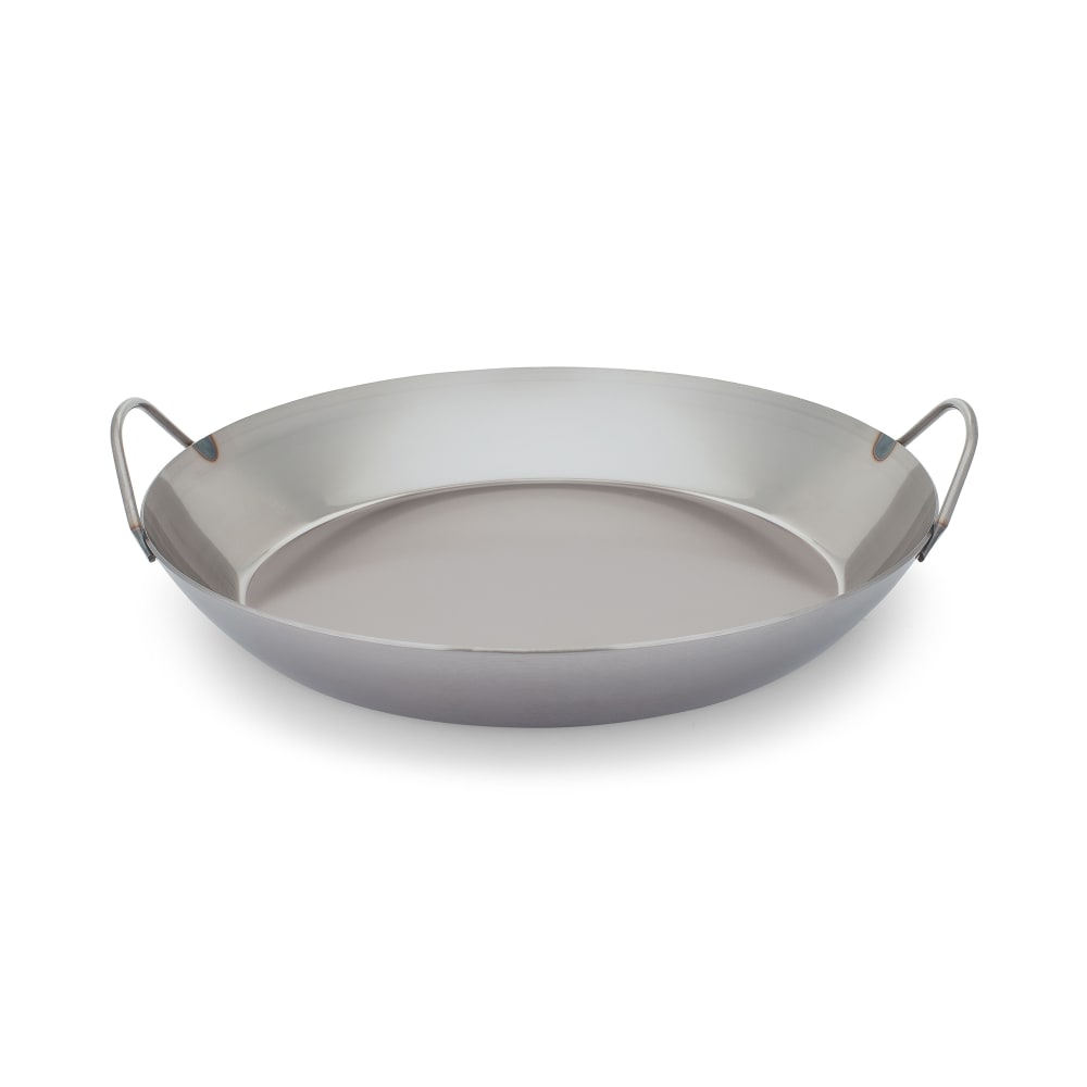 Matfer Bourgeat 062052 15 3/4" Black Steel Paella Pan w/ Curved Sides