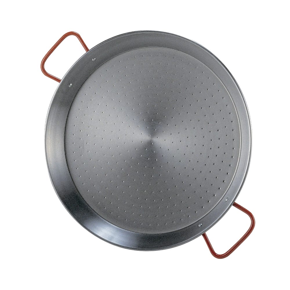 Matfer Bourgeat 070528 11" Polished Steel Paella Pan w/ Rigid Bottom