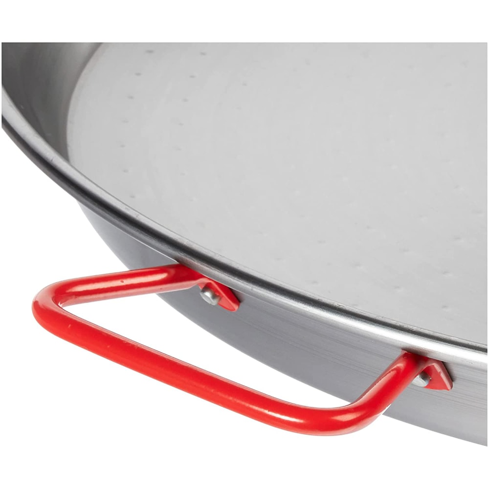 Matfer Bourgeat 071038 14 1/8" Polished Steel Paella Pan w/ Rigid Bottom